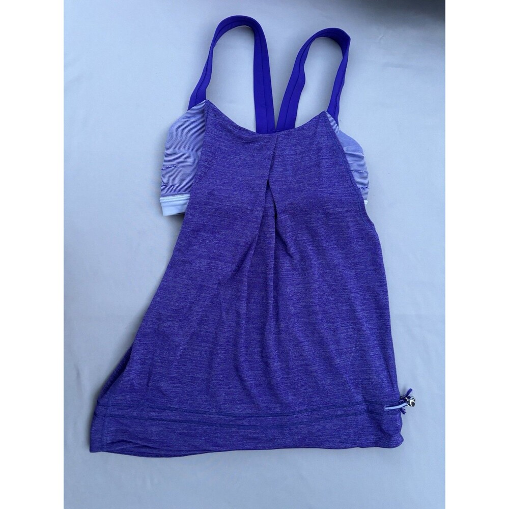 Lululemon Rest Less Tank Top Heather Bruised Berry Wee Striped Women’s Size 2 - Picture 2 of 10